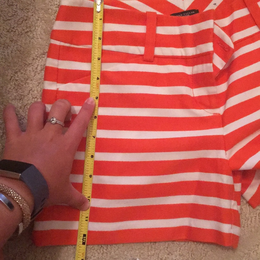 Ann Taylor Orange Striped Shorts - Picture 5 of 7